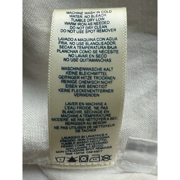 Anthropologie Cloth & Stone Smocked Linen Blend Blouse Size M White Tank Top - Picture 8 of 8